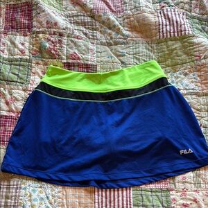 Fila Blue and Neon Green Skirt